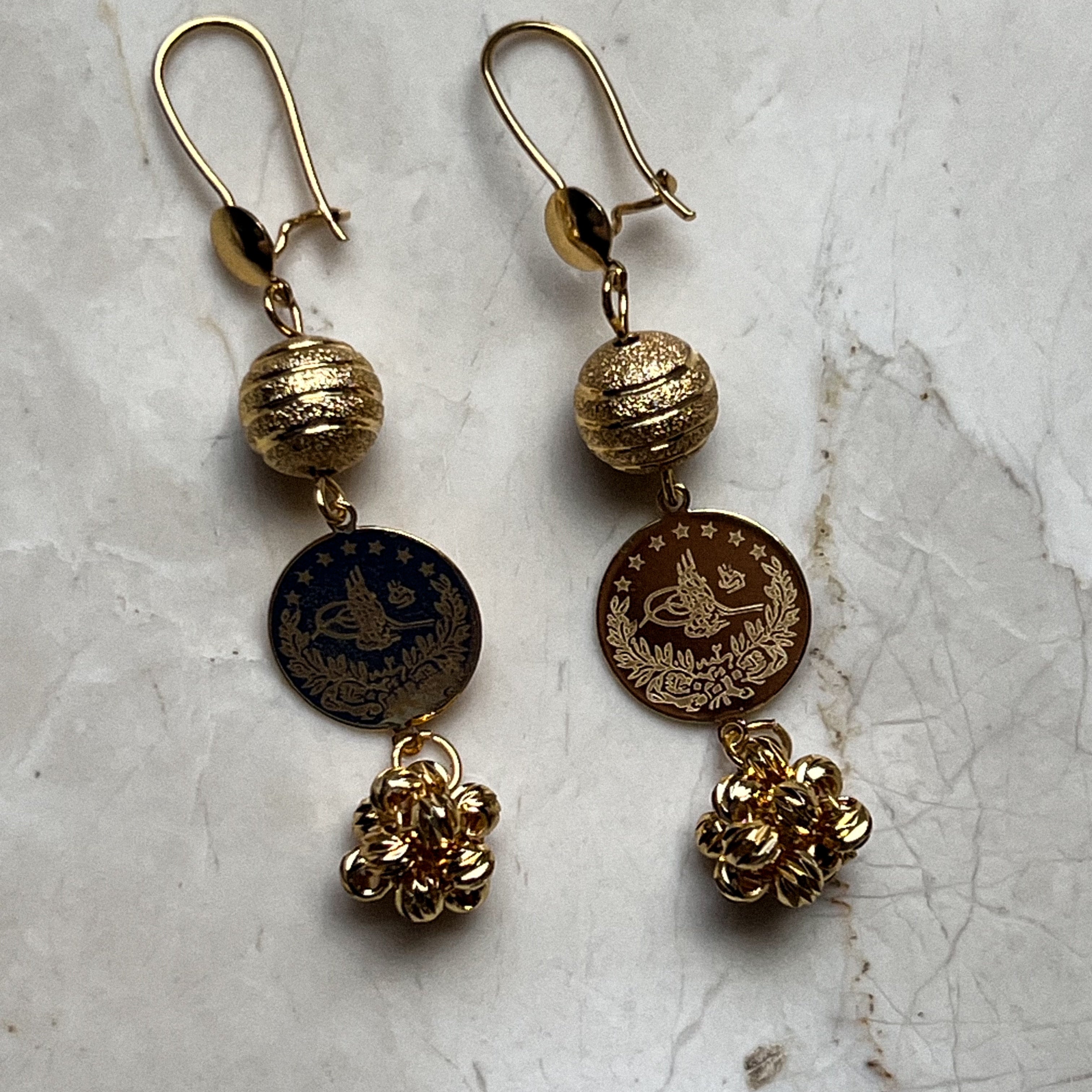 Turath Dangle Ball Earrings