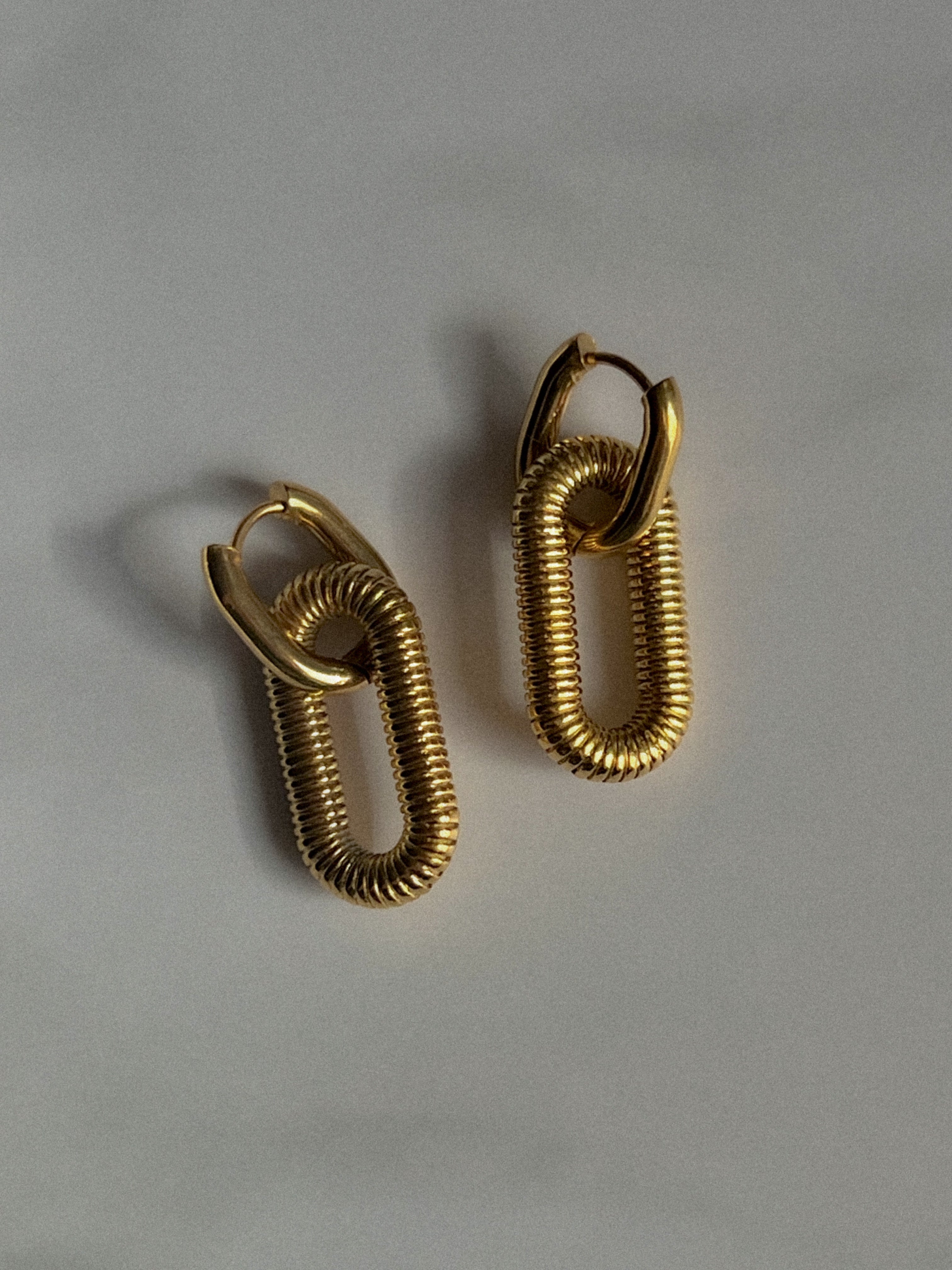 Textured Double Ring Earrings