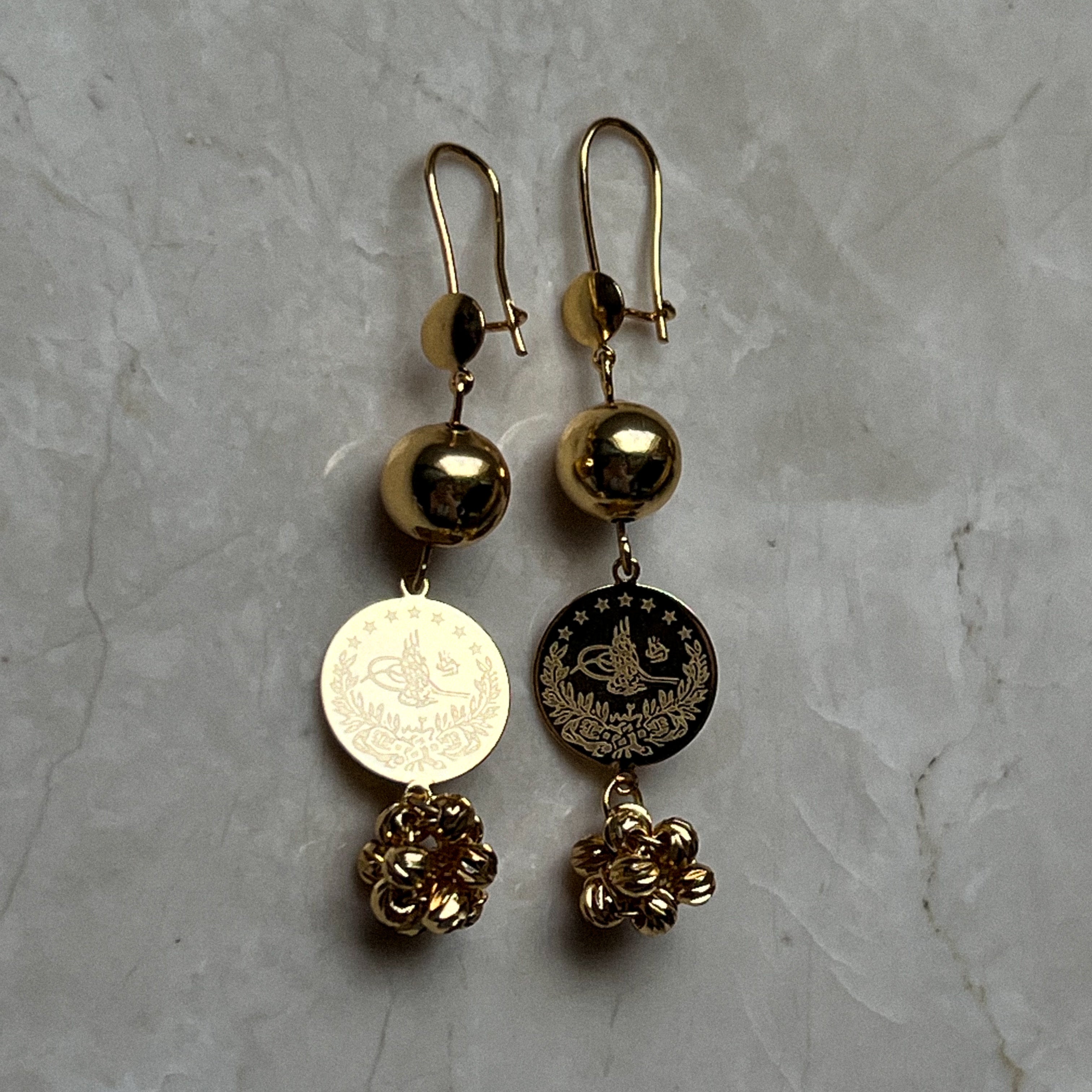 Turath Dangle Ball Earrings