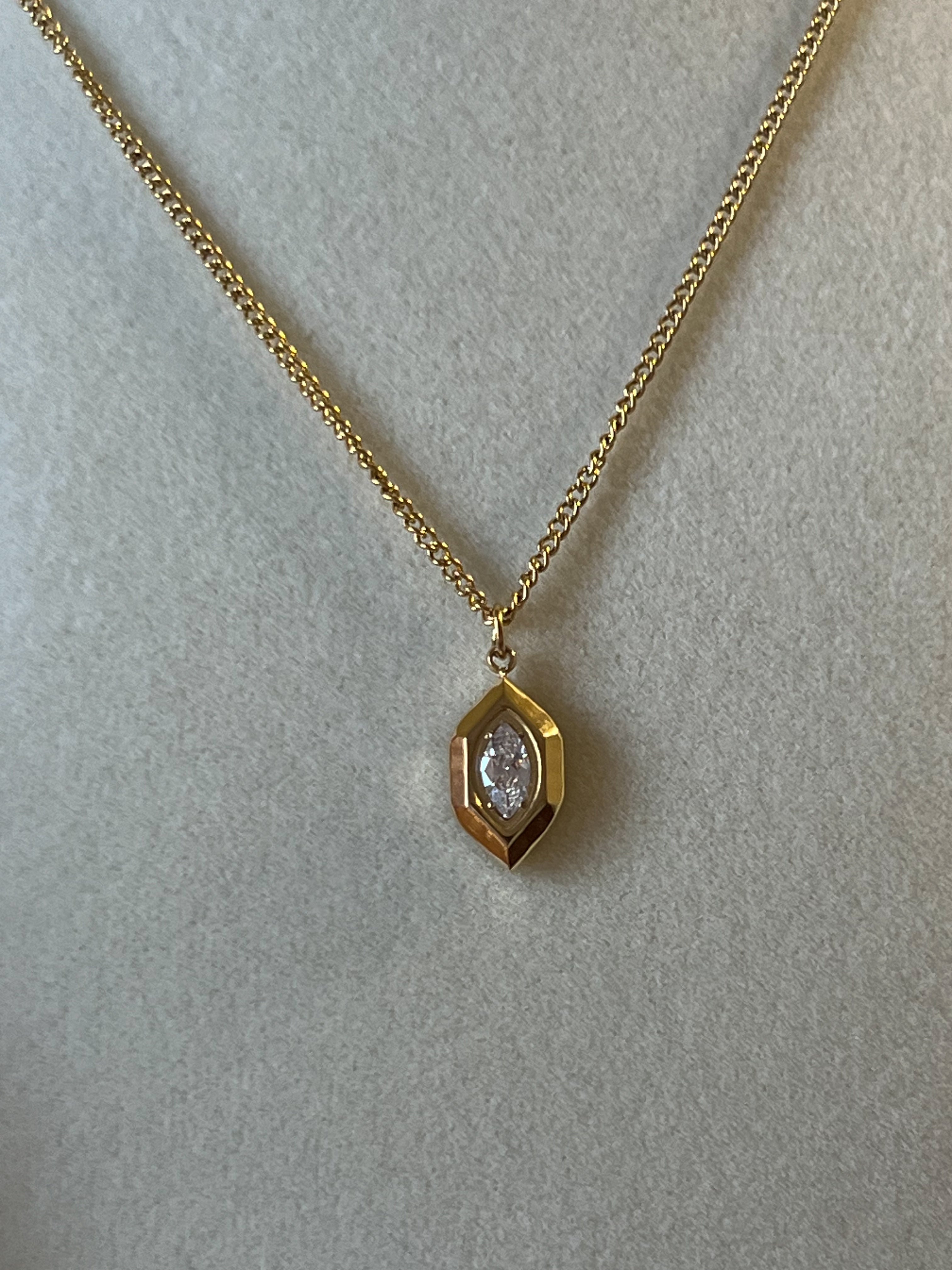 Gold Hexagonal Necklace