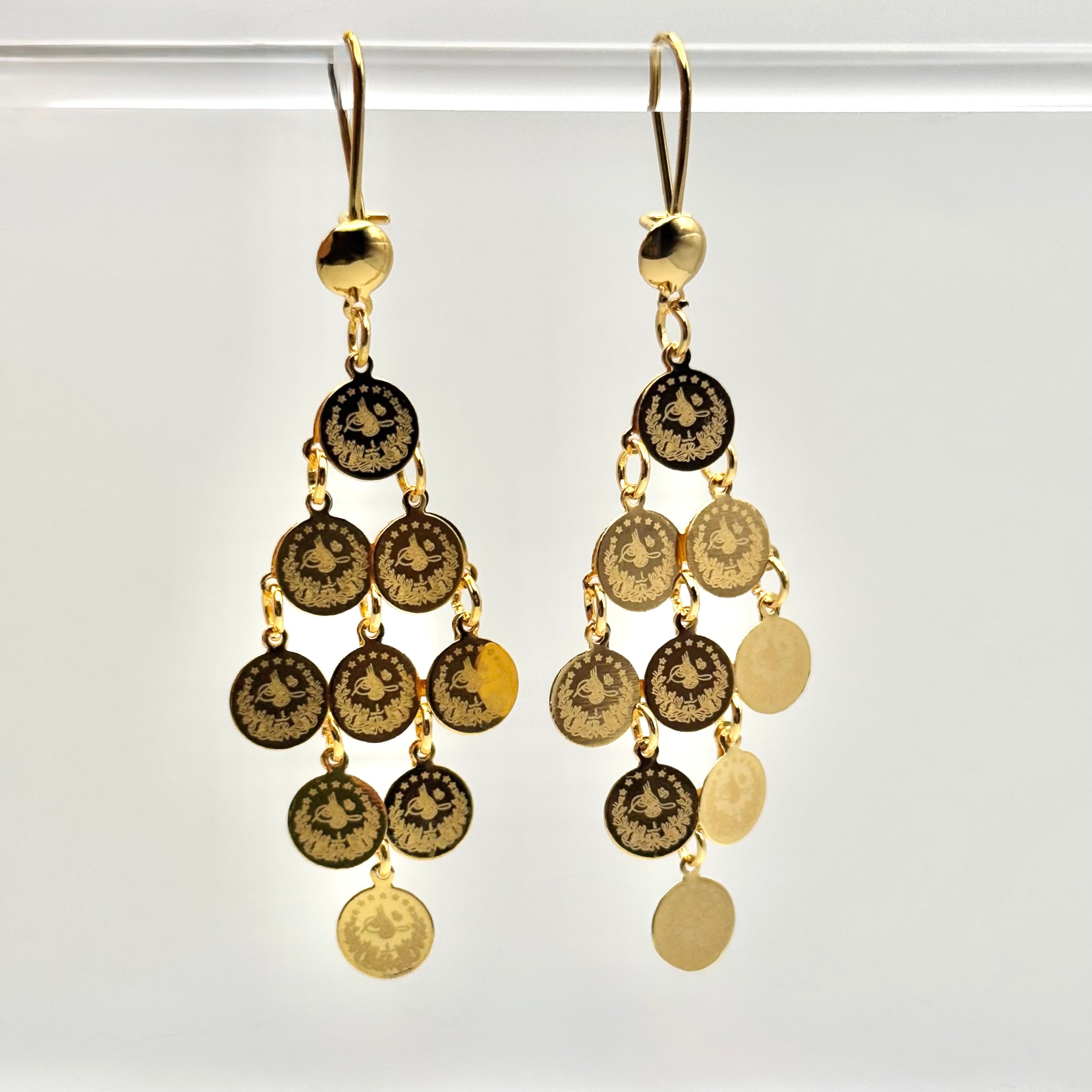 Chandelier Coin Drop Earrings
