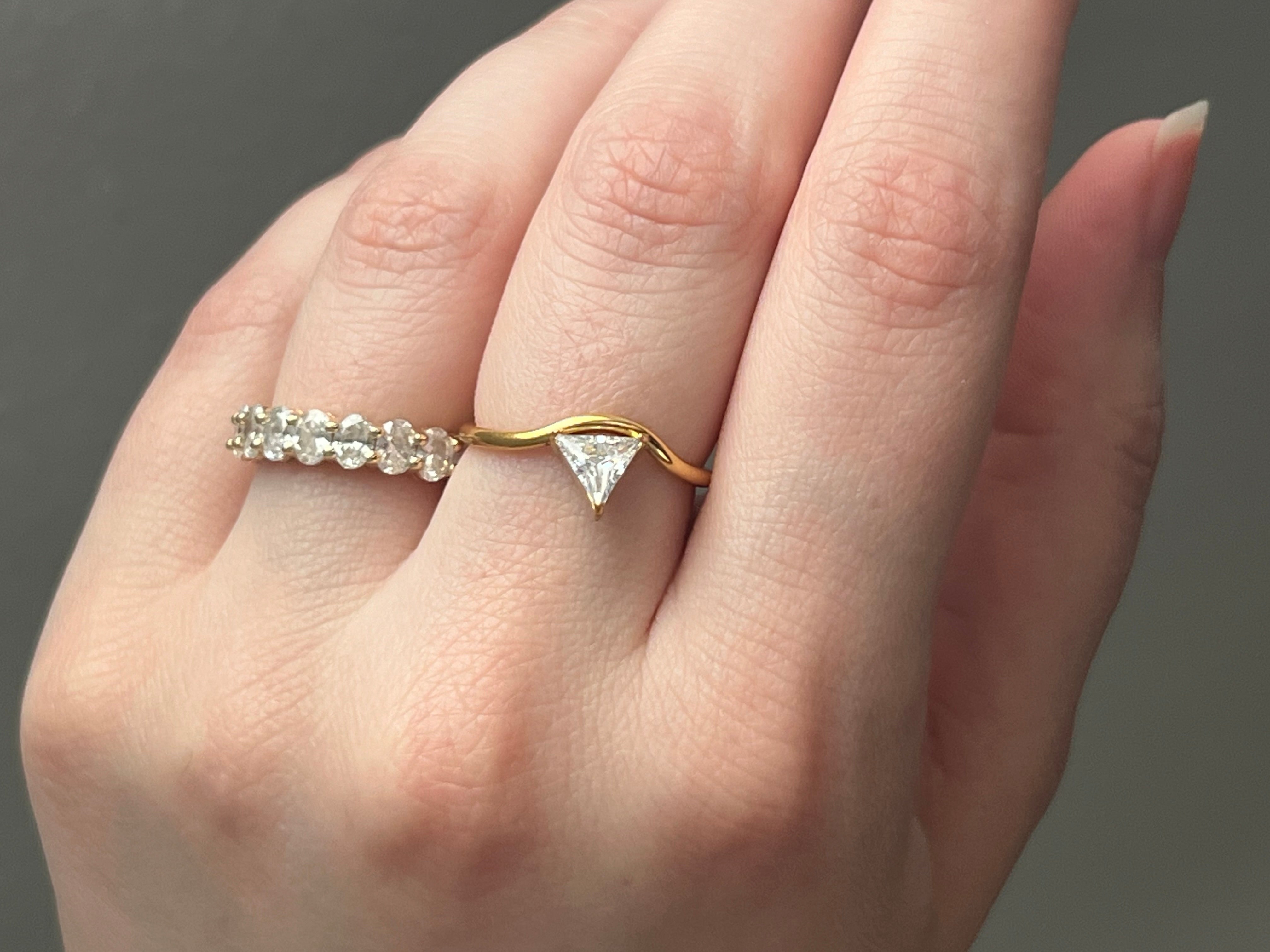 Triangle CZ Ring